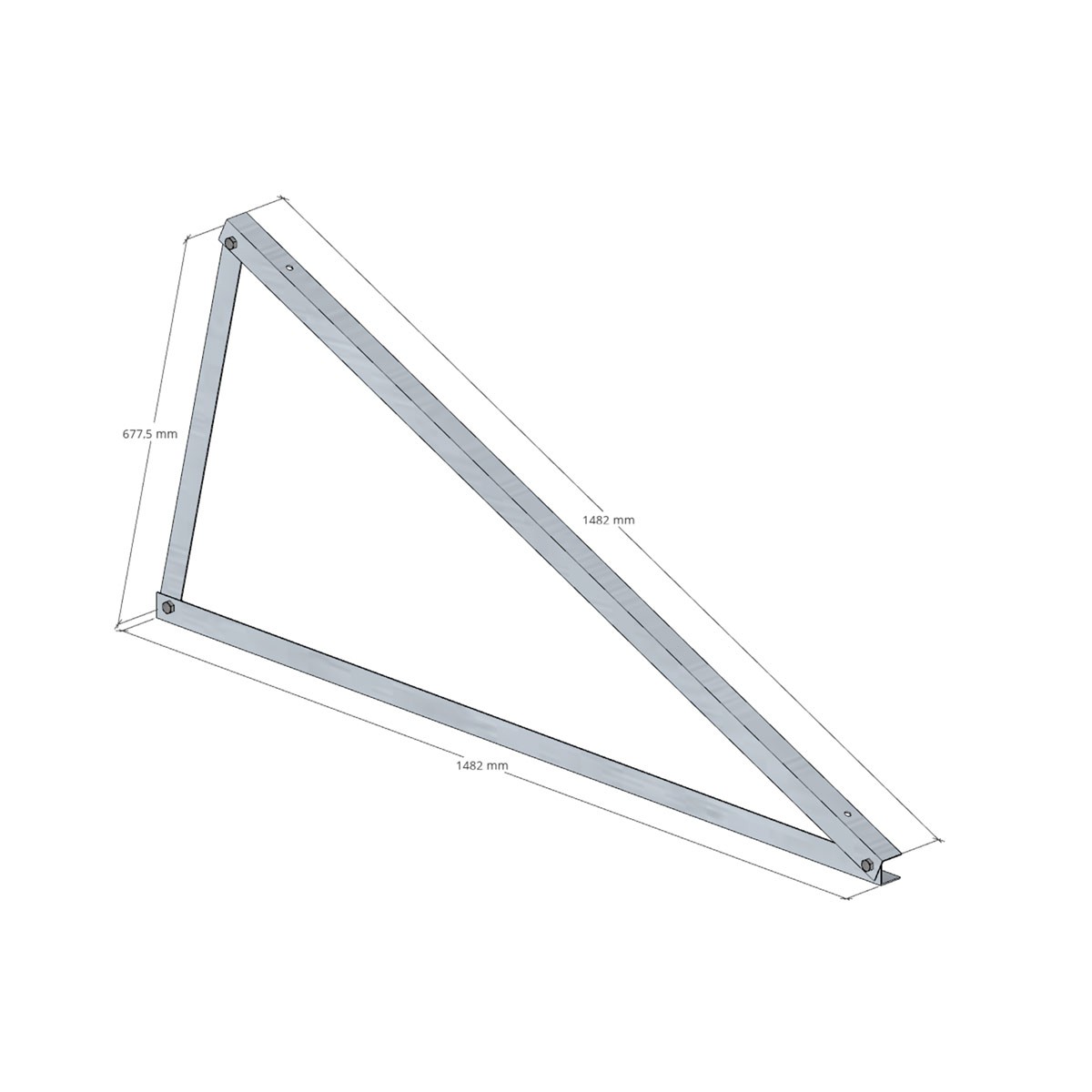 Set squadra 25° montaggio VERTICALE Alluminio